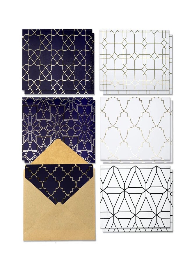 Confetti! All Occasion Greeting Cards Box Set, 4 x 6 inch, Assorted Blank Note Cards & Envelopes, 6 Elegant Gold Foil Geometric Designs, Blank Inside (Pack of 12) - Image 1